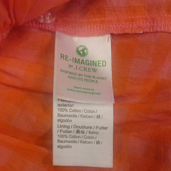 J. Crew Bright Pink Checkered Ruffle Blouse - Picture 12 of 16